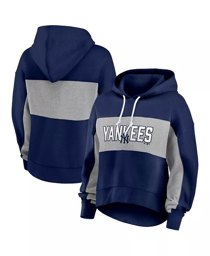 

Женский темно-синий пуловер с капюшоном New York Yankees Fanatics