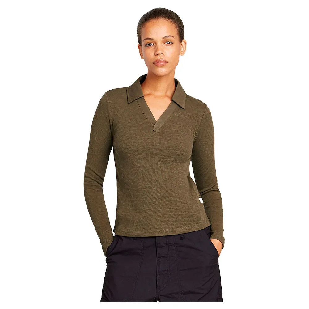 

Лонгслив G-Star Polo Slim, коричневый