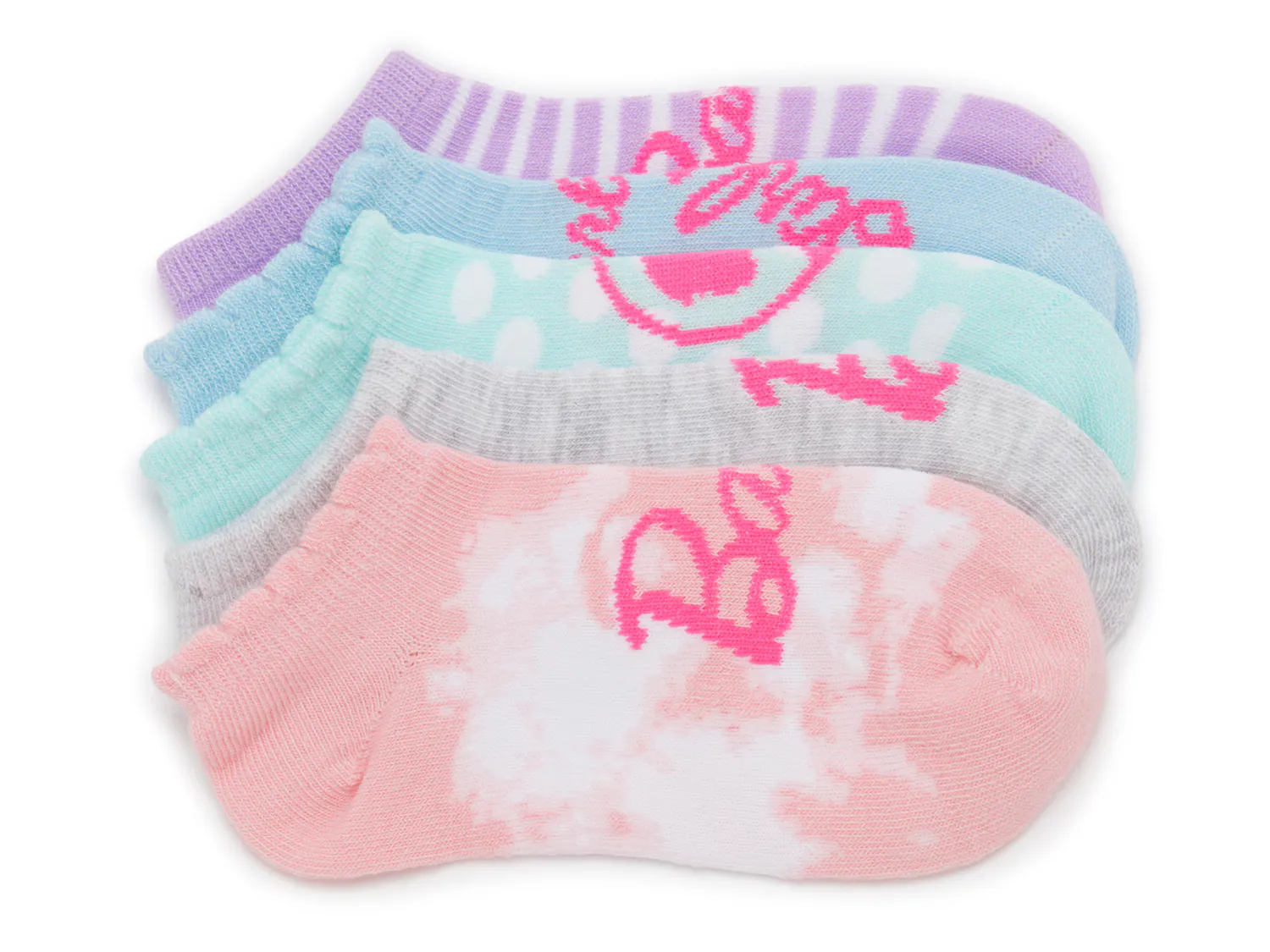 

Носки Barbie Kids' No Show Socks- 5 Pack High Point Design, светло-розовый/серый/мультиколор