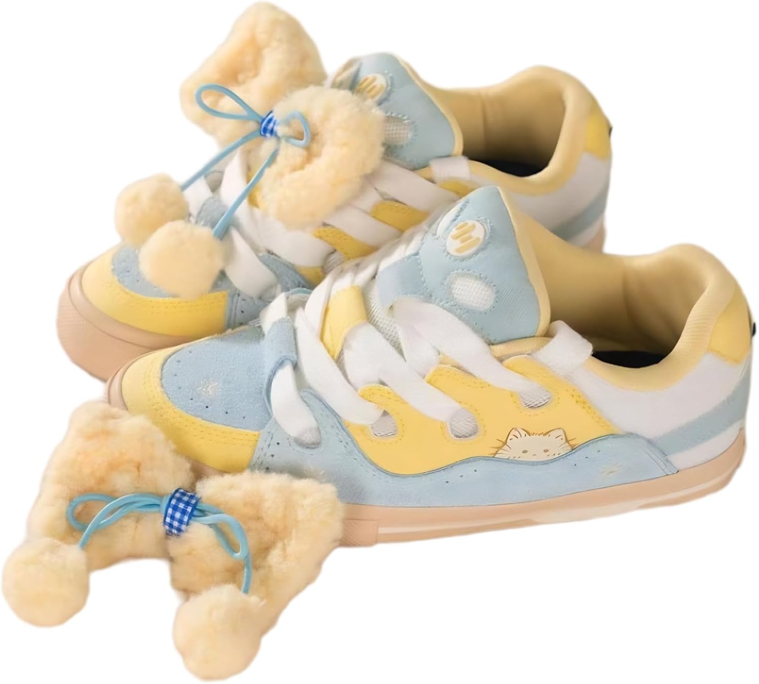 

Милые кроссовки с пушистым бантом, аксессуары с бантиком, желтые, повседневные, съемные 3D плюшевые акценты, противоскользящая стелька с эффектом памяти Ctkvbmeoi