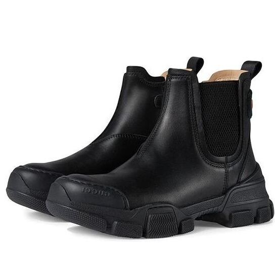 

Кроссовки leather ankle boot 'black' Gucci, черный