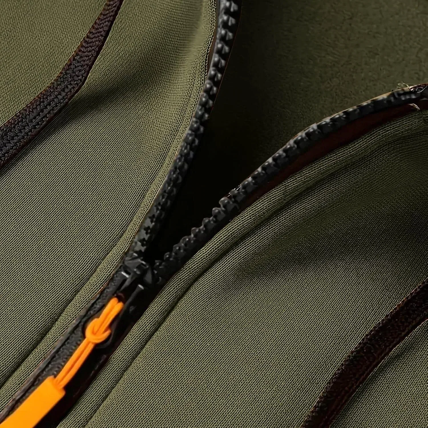 Мужская худи с капюшоном на молнии, флисовая, с карманом на рукаве, Army Green — фото 2