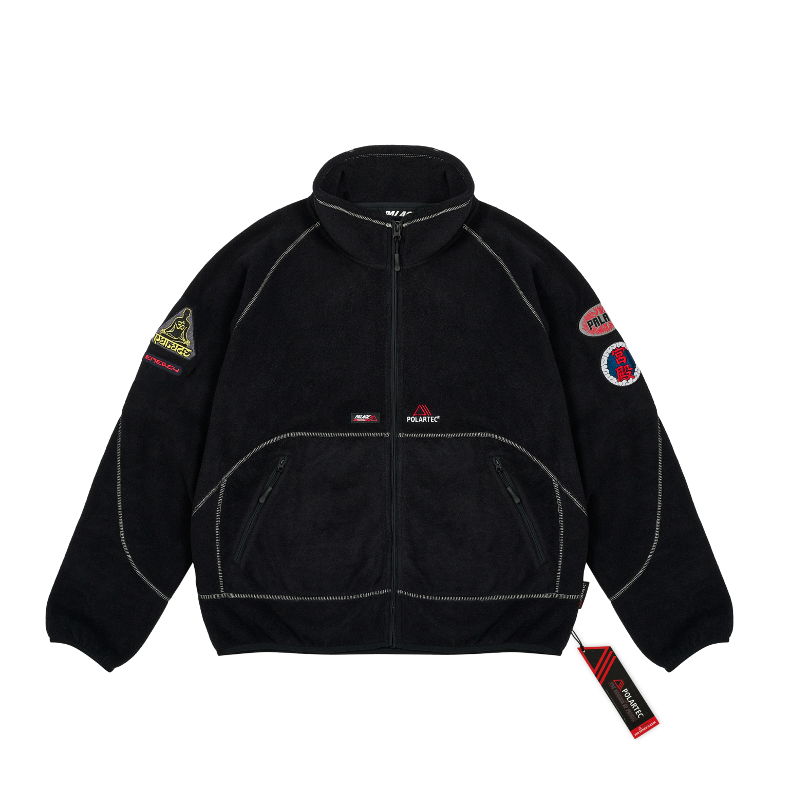 

PALACE Полартек полная молния воронка, Black