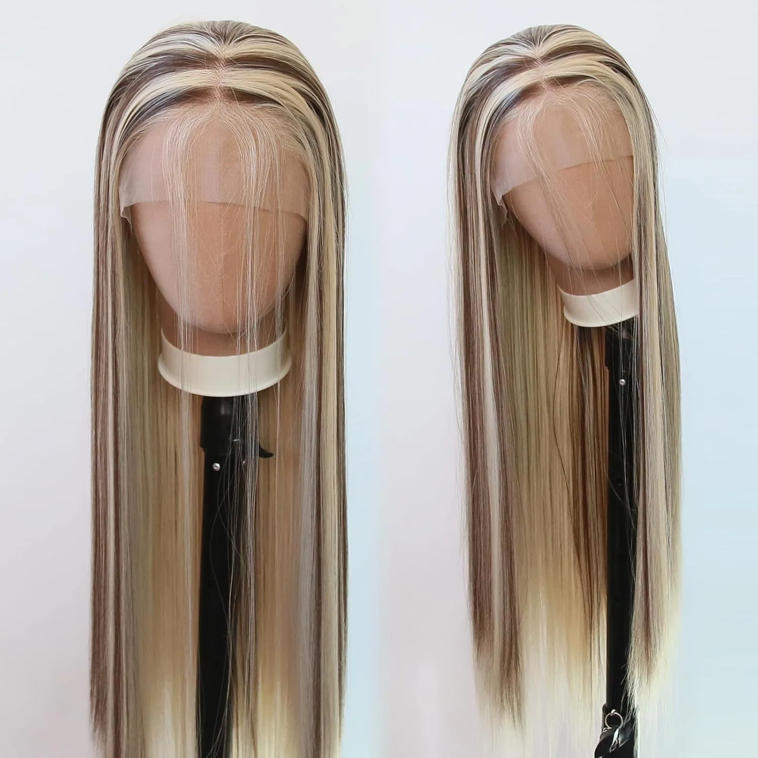 Длинный прямой синтетический парик Balayage Blonde #613 Highlight Brown Towarm, No. 613 Highlight No. 8