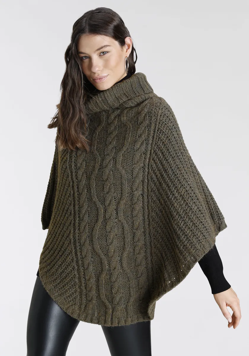 

Шарф Laura Scott XXL, вязаное пончо, хаки