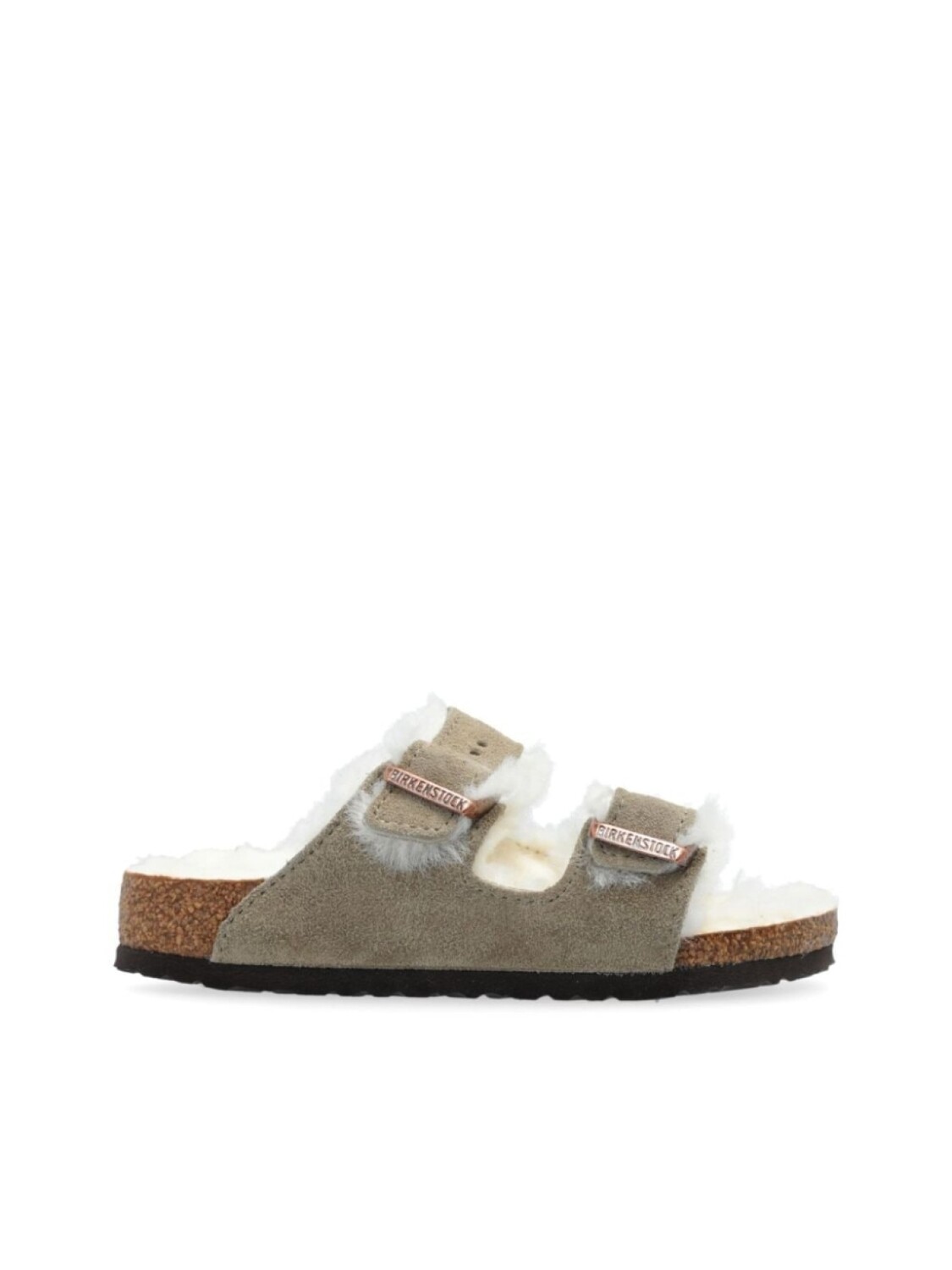 Birkenstock Kids сандалии из овчины Аризона, нейтральный цвет — фото 2