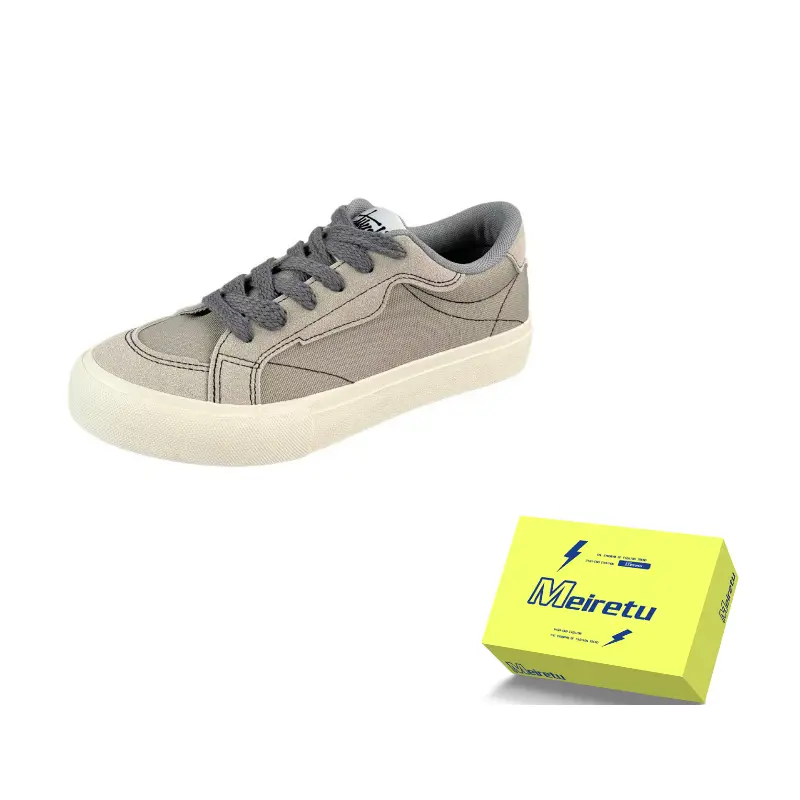 

Meiretu Антискользящие износостойкие низкие скейтерские кроссовки мужские серые, цвет Gray