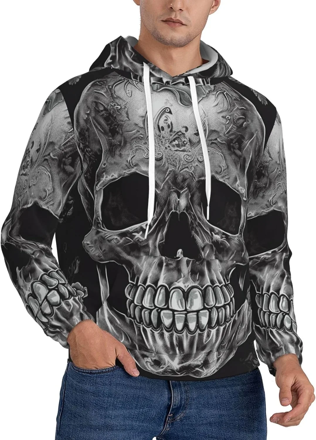 

Мужской флисовый худи с капюшоном и карманами HJTRW