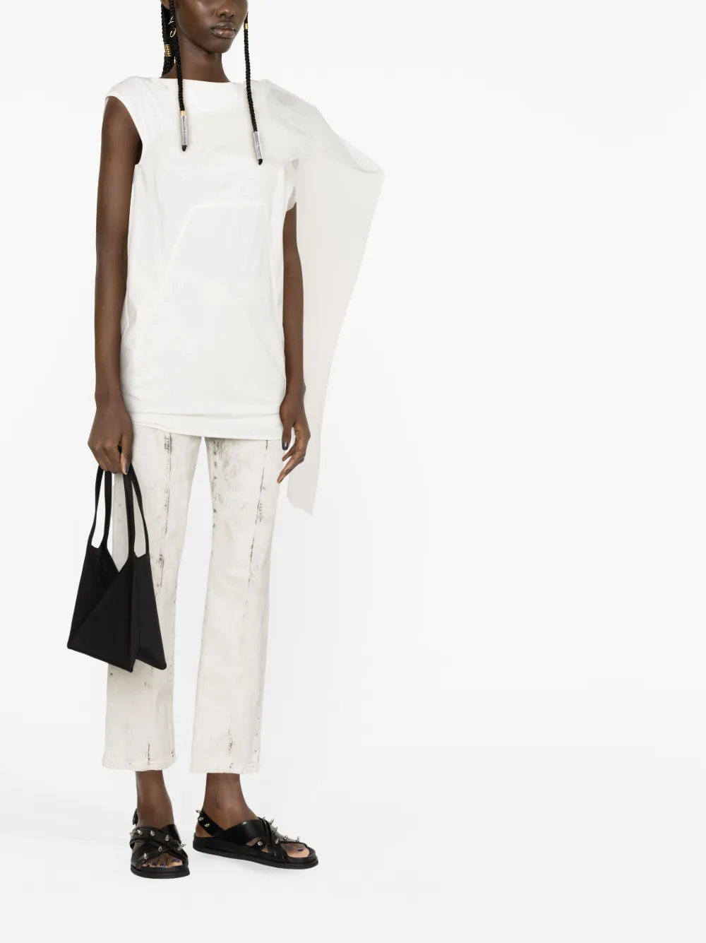 Блузка с шарфом Rick Owens, белый — фото 3
