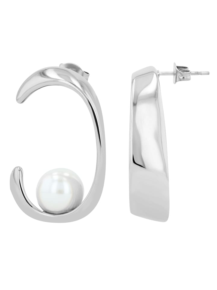 

Adeliás Женские серьги из нержавеющей стали с жемчужиной, серебристые