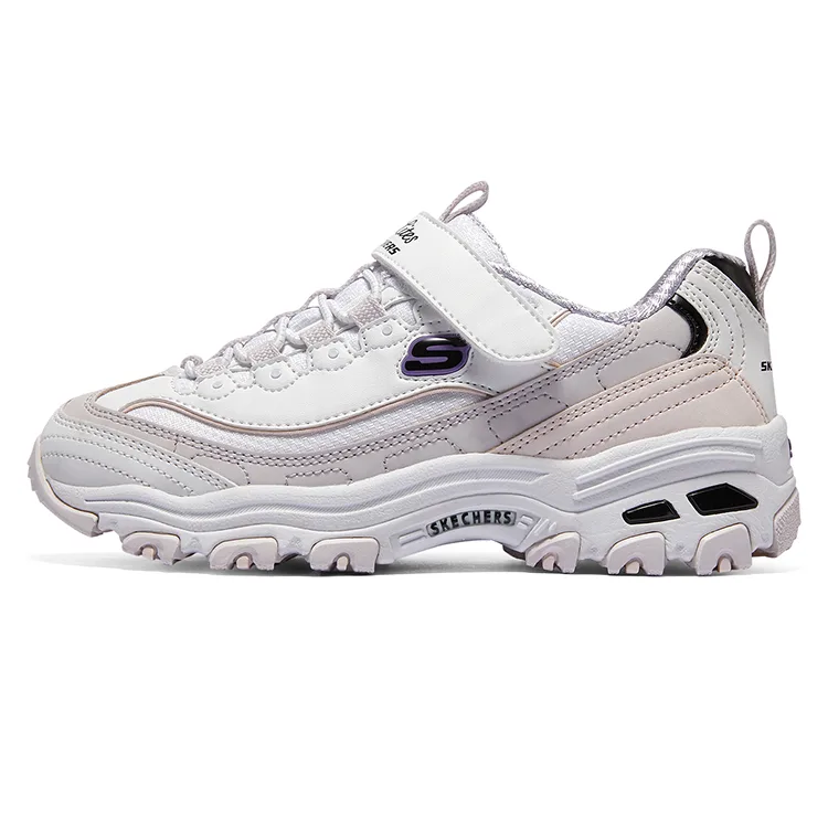 Skechers Детские повседневные кроссовки low top, устойчивые к скольжению и истиранию, цвет lavender
