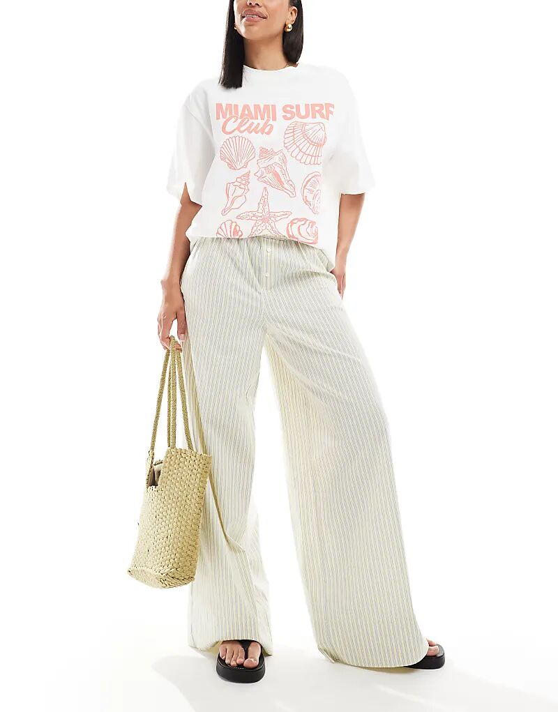 

Брюки ASOS DESIGN в полоску цвета сливочного масла