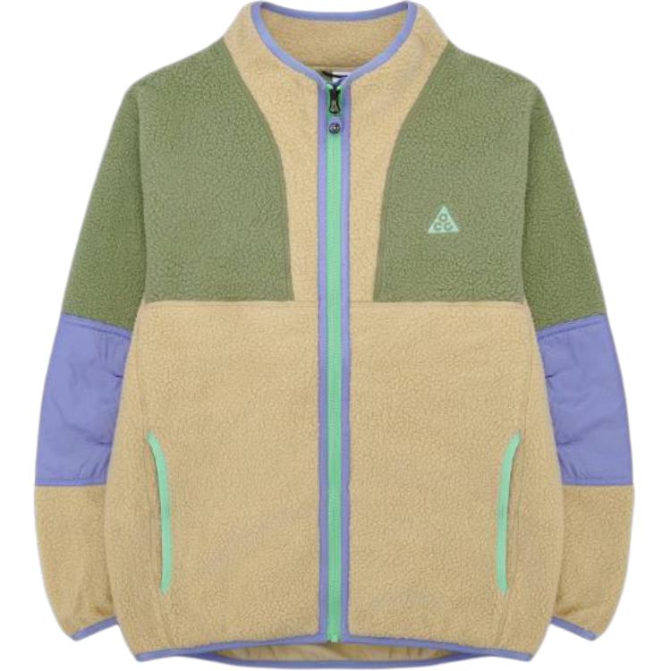 

Детская толстовка с длинным рукавом и молнией в стиле пэчворк Nike, бежевый