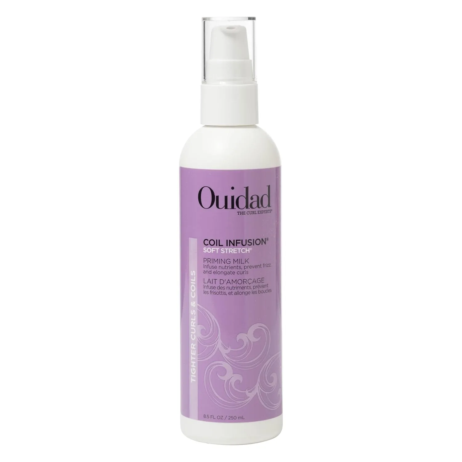 OUIDAD Coil Infusion Soft Stretch Curl Priming Milk - Праймер и несмываемый уход - Увлажняет, подчеркивает и укрепляет волосы - 8,5 унций