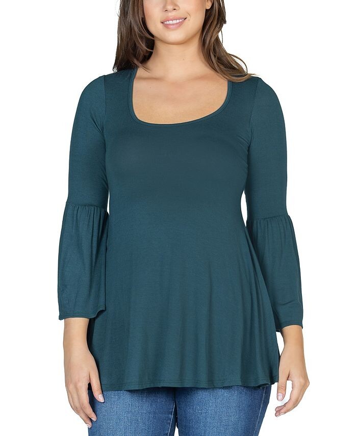 

Женская расклешенная туника с рукавами-колокольчиками 24seven Comfort Apparel, зеленый