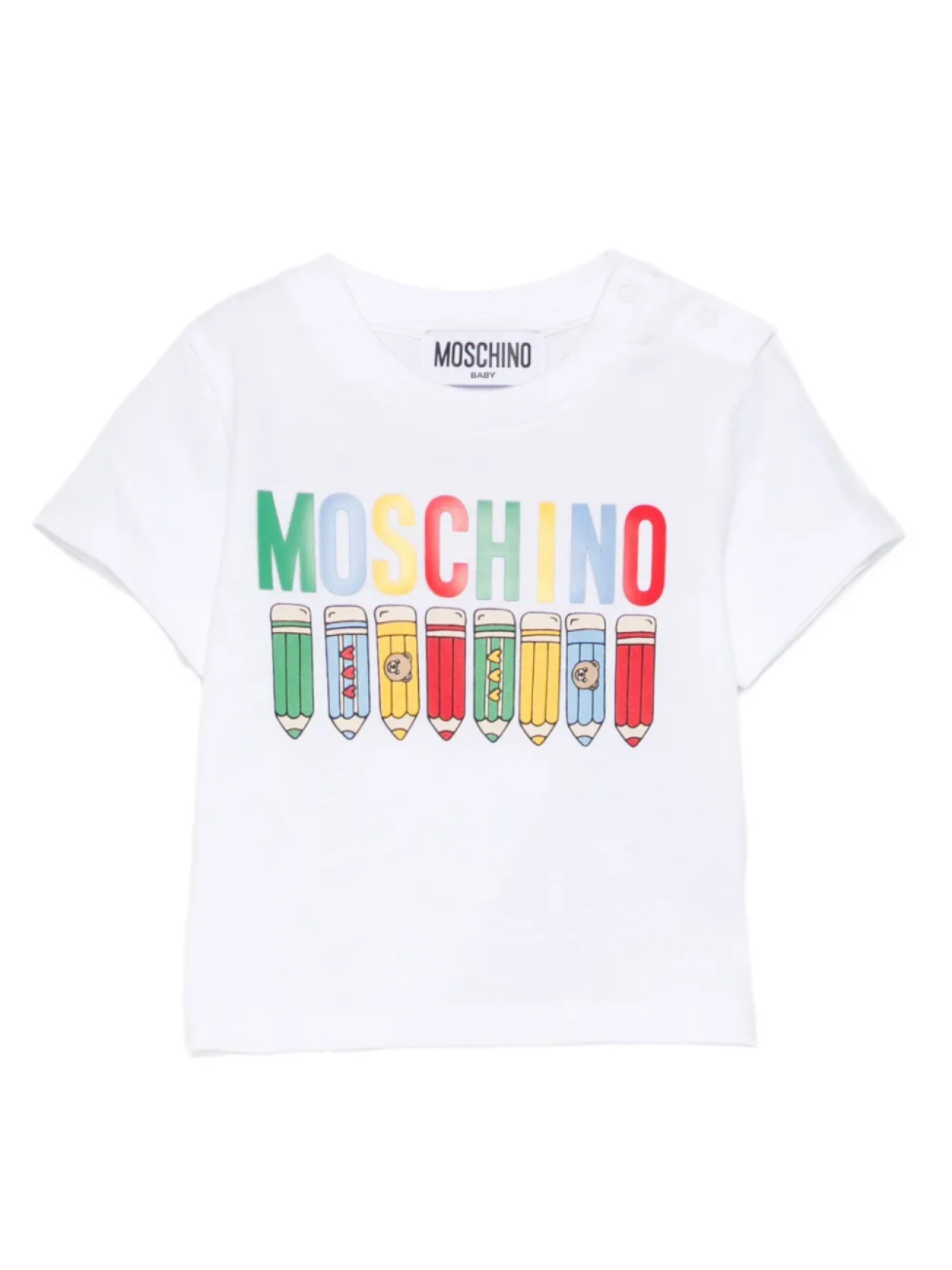 

Футболка Moschino Kids с принтом карандаша, белый