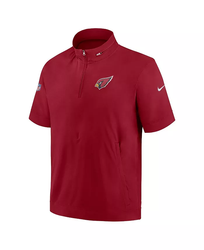 Мужская худи с молнией на четверть и короткими рукавами Arizona Cardinals Sideline Coach Nike — фото 4