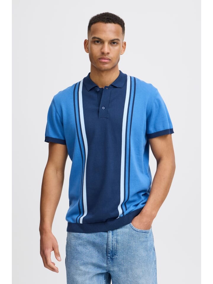 

Поло BLEND Poloshirt BHPolo knitted 20718058 lässiges Poloshirt, синий