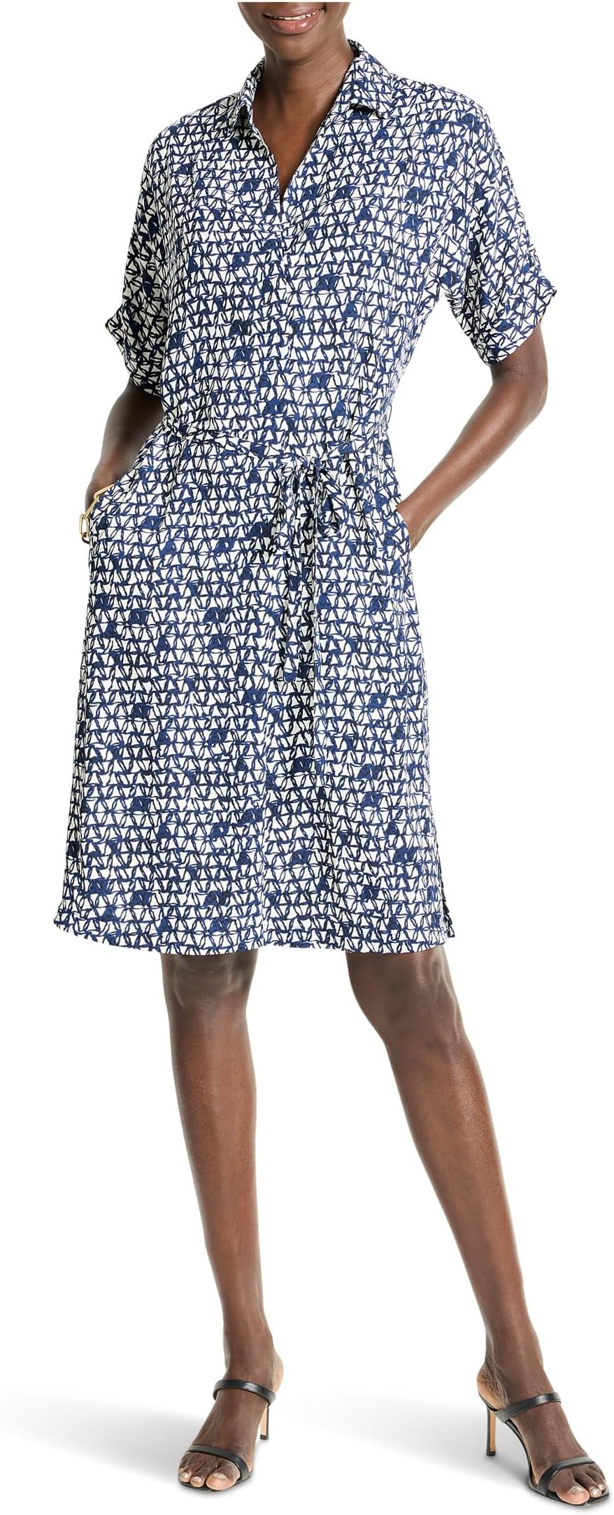 

Платье NIC+ZOE Etched Angles Belted Devon Dress, Indigo Multi
