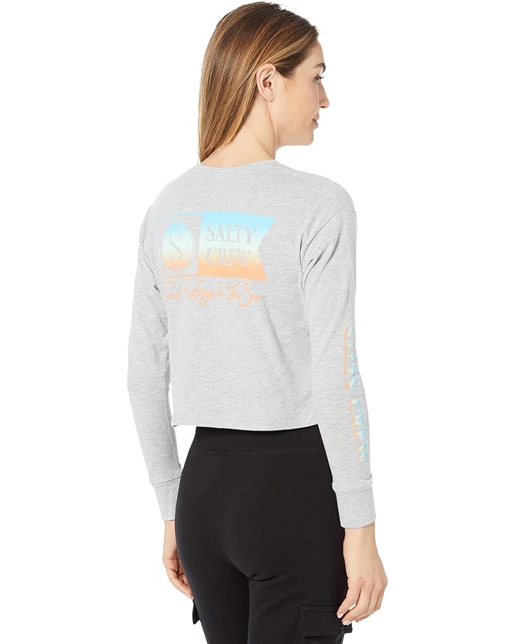 

Футболка Salty Crew Alpha Gradient Long Sleeve Crop Tee, цвет Athletic Heather