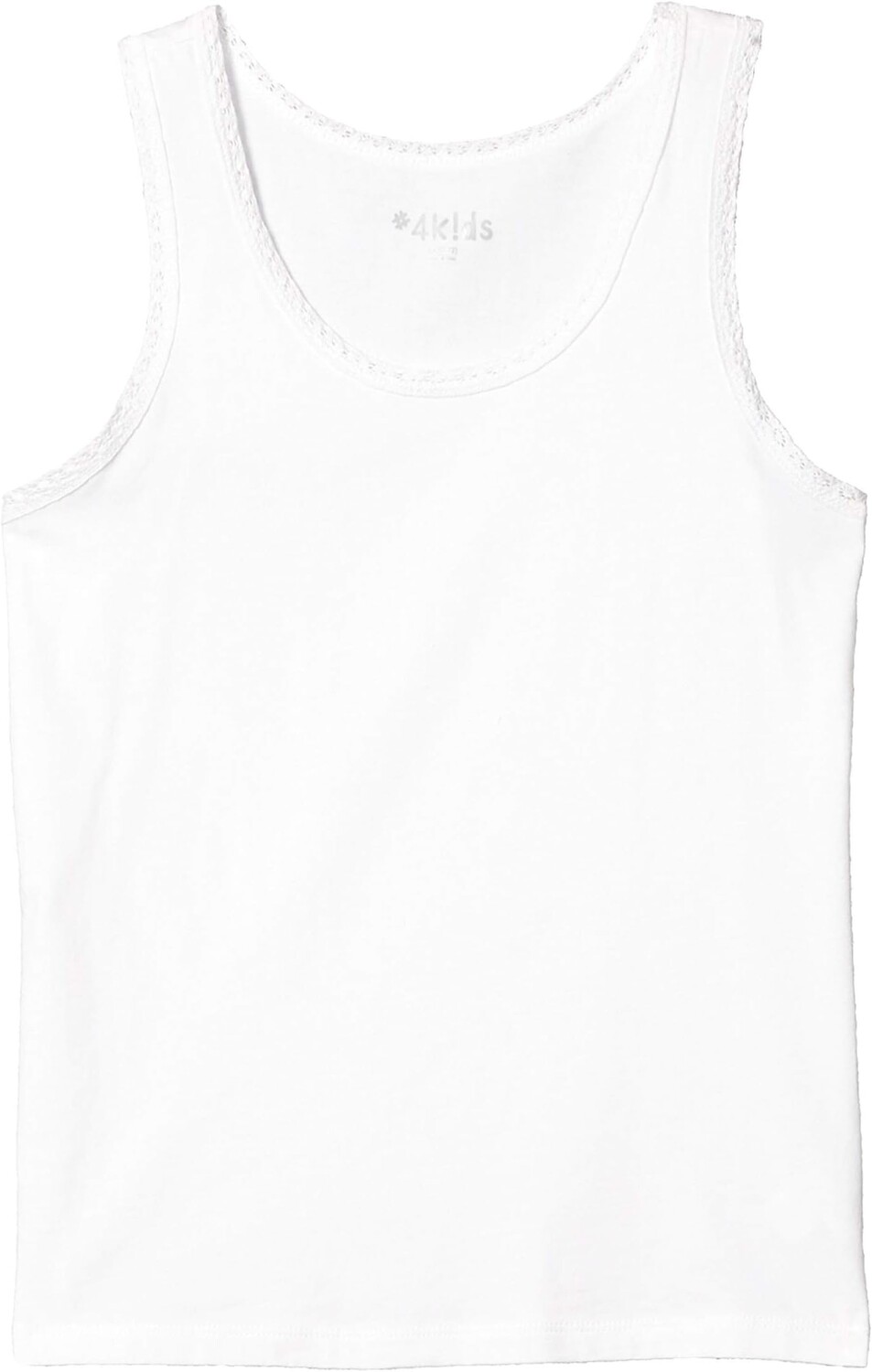 

Топ #4kids Essential Tank Top with Lace Trim, белый