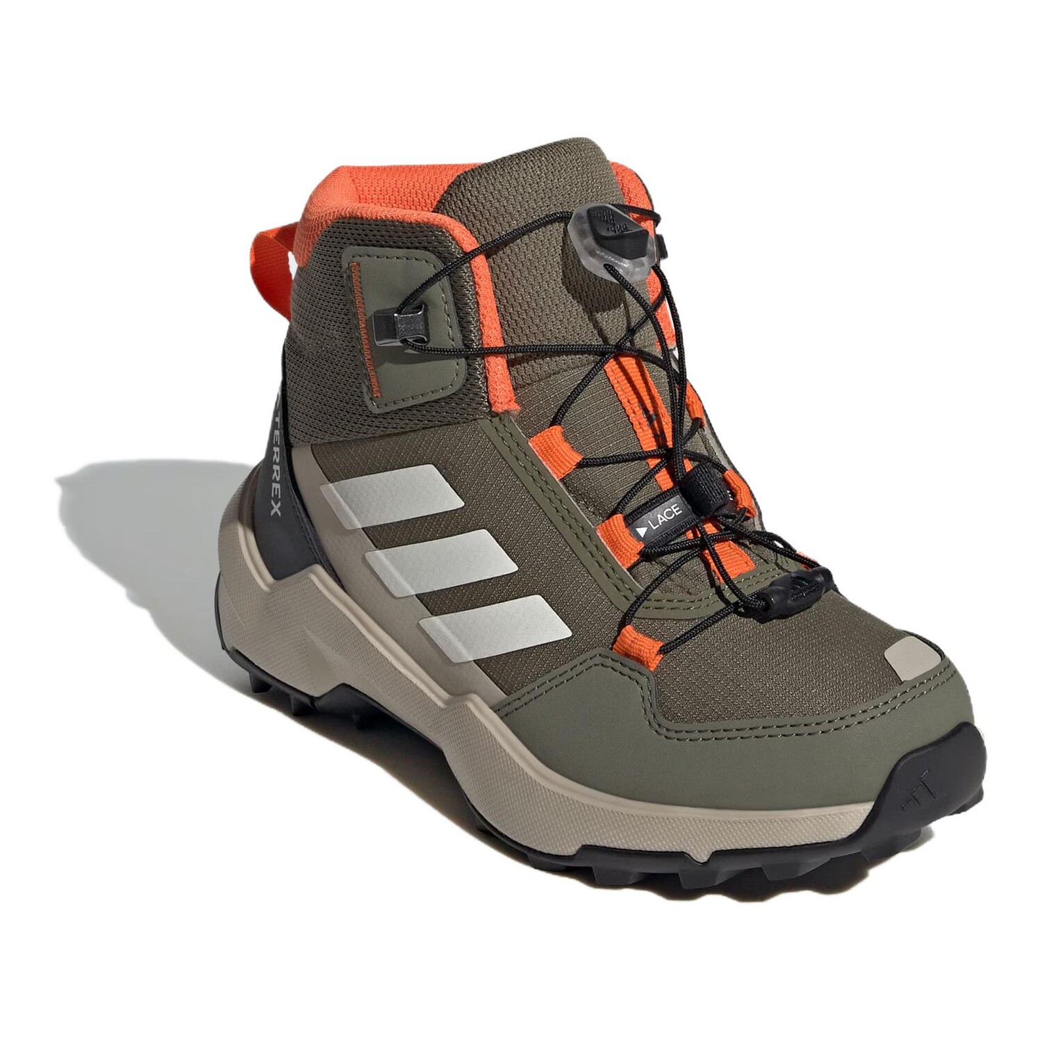 Кроссовки adidas Kids Outdoor Shoes Kids Mid-top Green/white/orange, цвет Strata Olive Green/Marvelous White/Semi-Impact Orange — фото 3