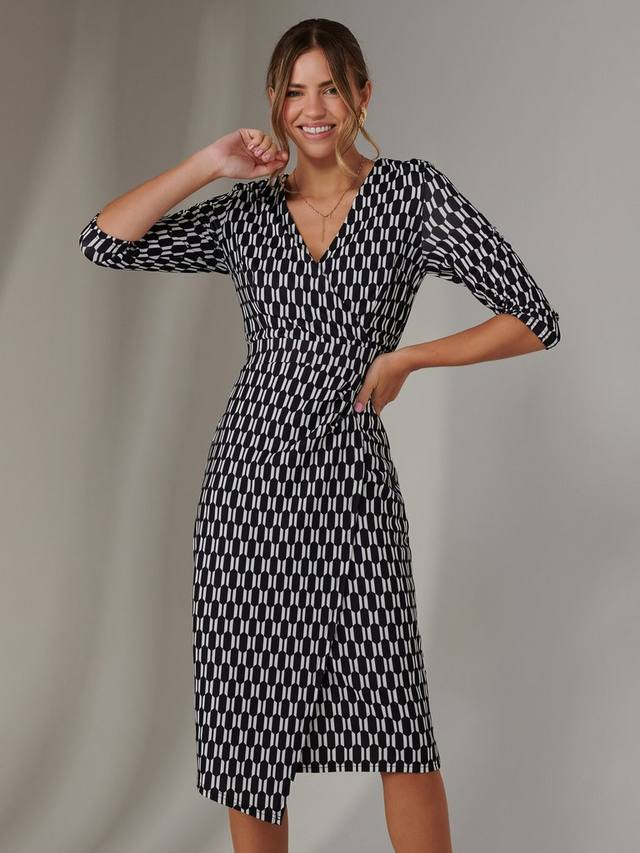 

Геометрическое платье-футляр с запахом Jolie Moi, Blackgeo