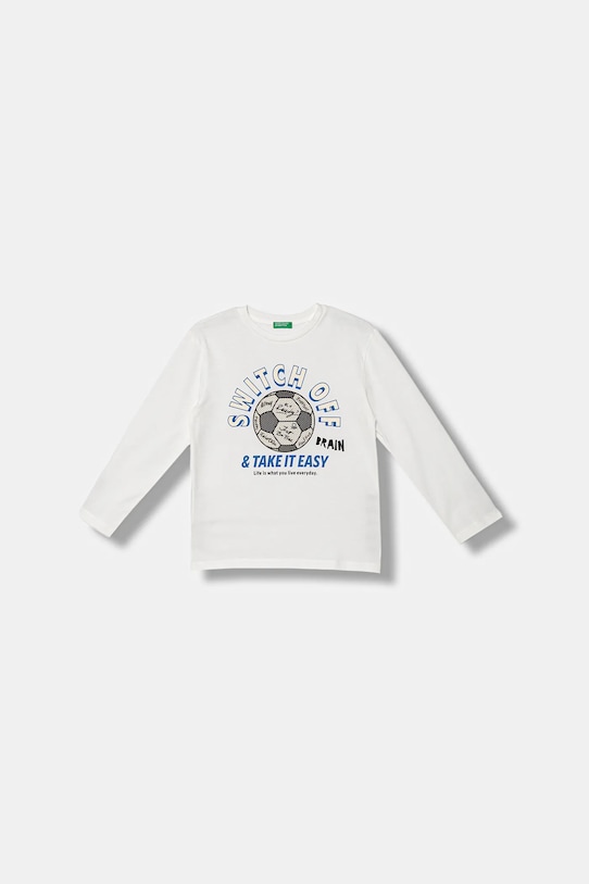 

Детская хлопковая кофта с длинным рукавом United Colors Of Benetton, белый