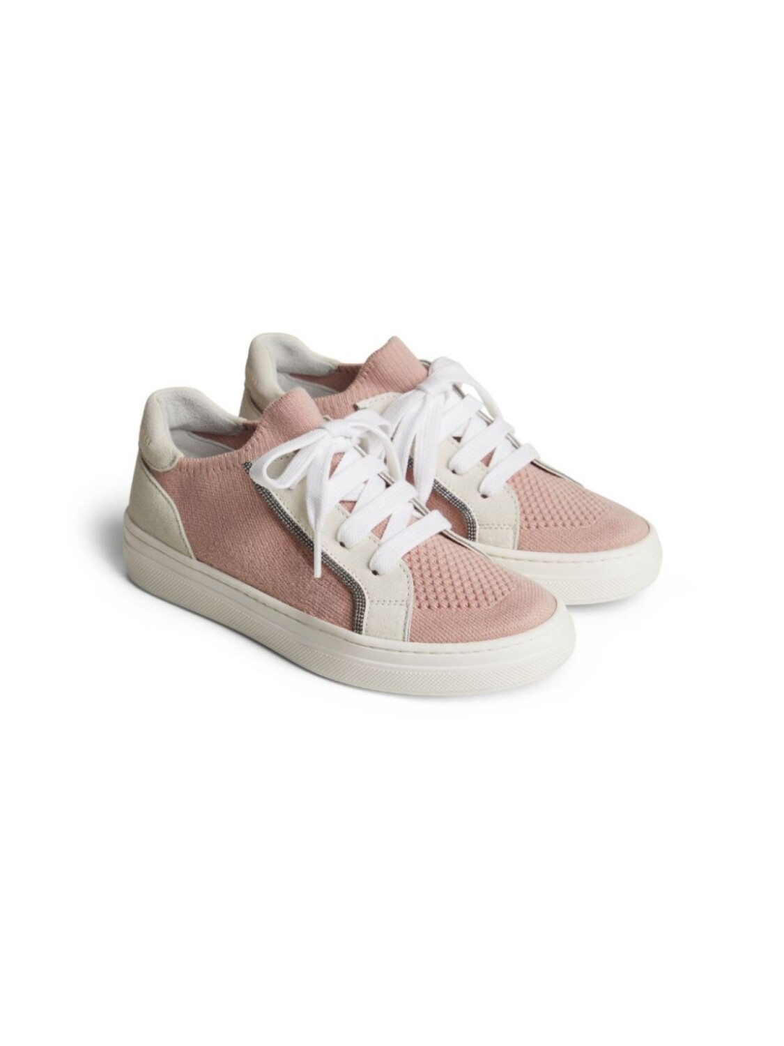 

Brunello Cucinelli Kids кроссовки с декором Monili и вставками, розовый