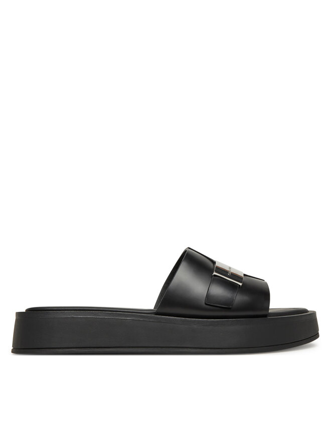 Мюли Flatform Slide W/Ck Hw - Lth HW0HW02368 Calvin Klein, черный