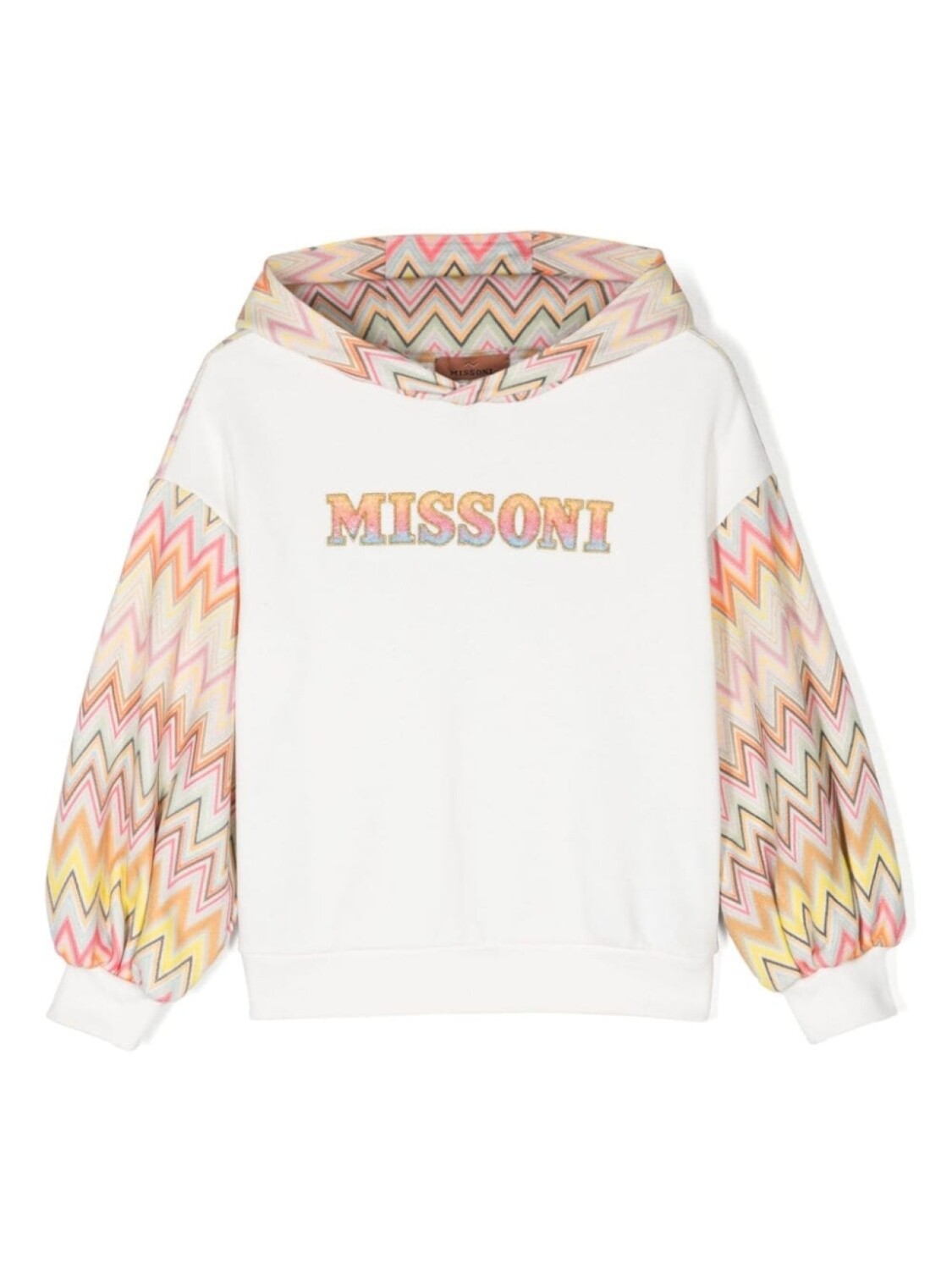 

Missoni Kids худи с узором зигзаг, белый