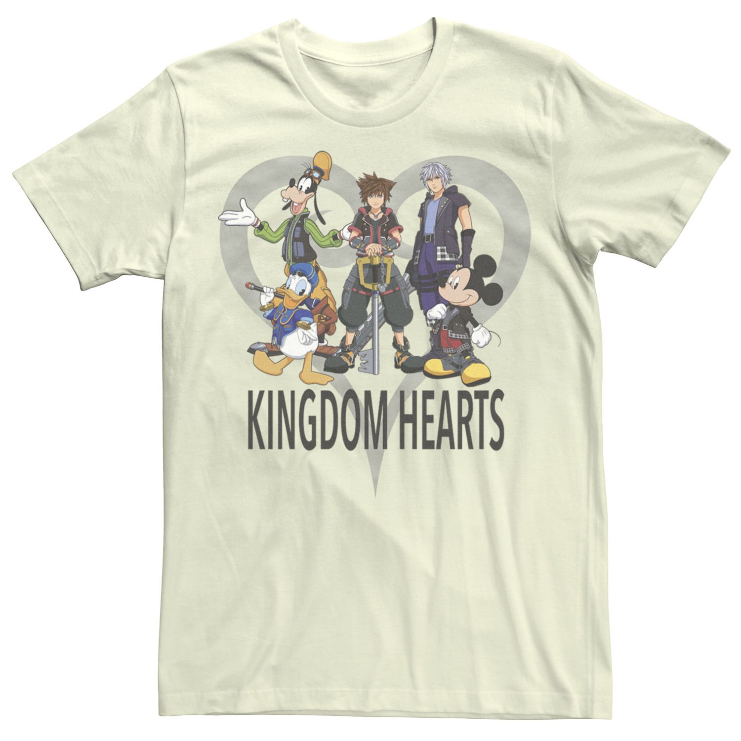 

Мужская футболка Kingdom Hearts Heart с фоном Group Shot Licensed Character