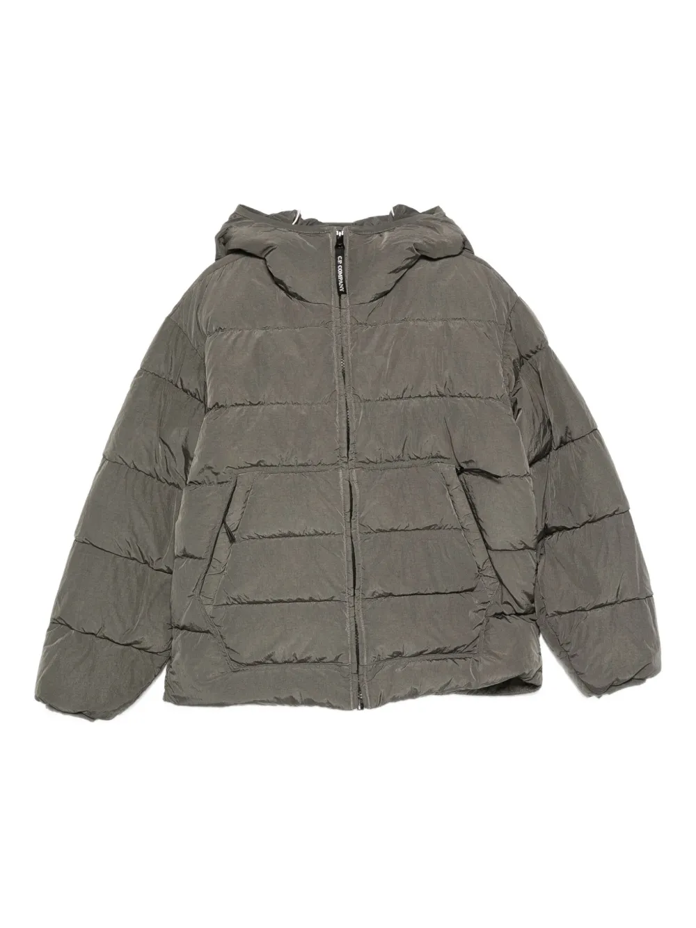 

Утеплённое пальто с капюшоном C.P. Company Kids, зеленый