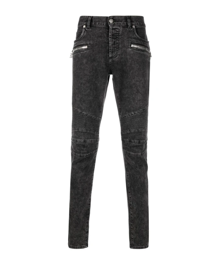 

Отбеленные джинсы скинни Balmain, черный
