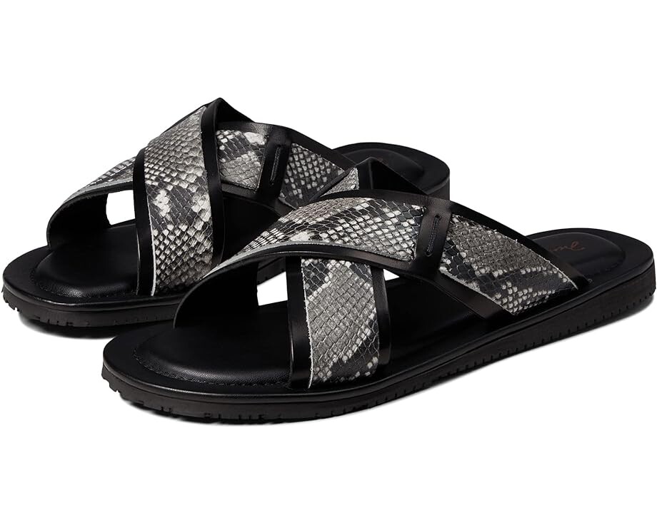 

Сандалии Massimo Matteo Snake Embossed Cross Slide, цвет Serpent White