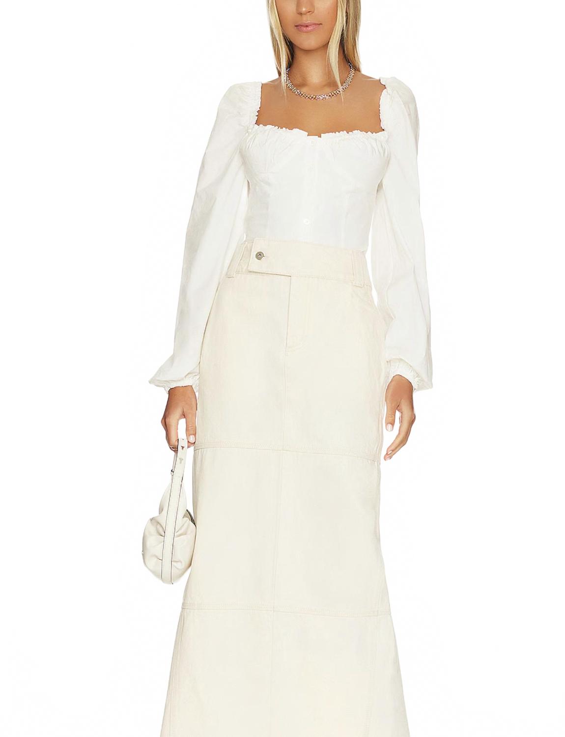 

Топ с рюшами в оптическом белом WeWoreWhat