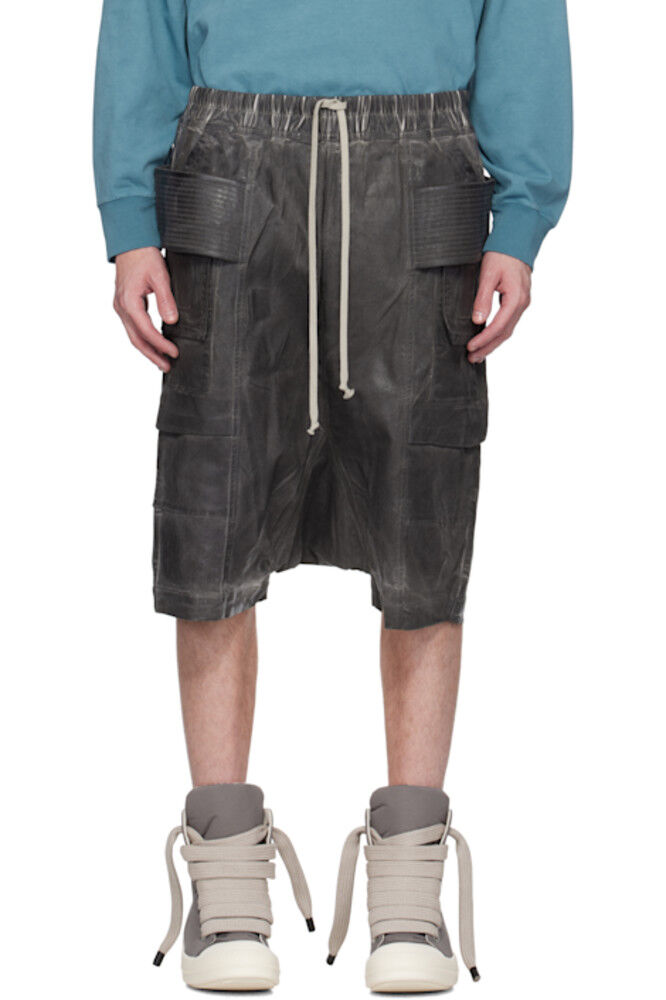 

Серые джинсовые шорты Hollywood Creatch Cargo Pods Rick Owens DRKSHDW