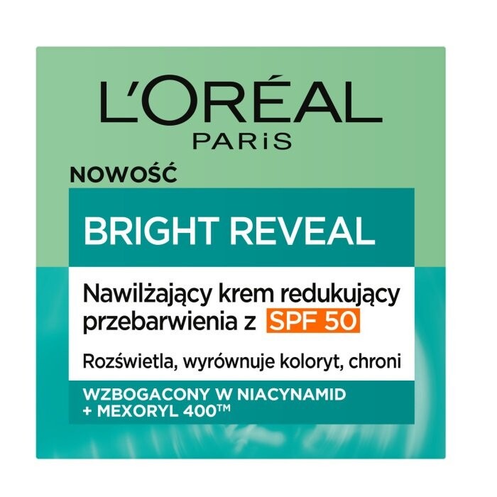 

L'oreal Paris, Bright Reveal, увлажняющий крем, уменьшающий обесцвечивание, SPF 50, 50 мл