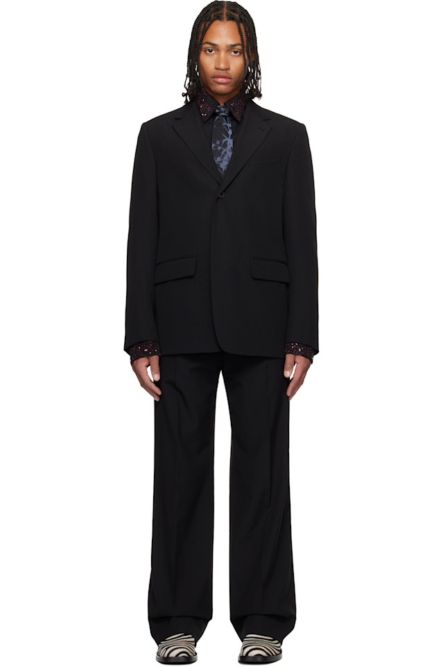 

Шерстяной костюм Dries Van Noten, черный