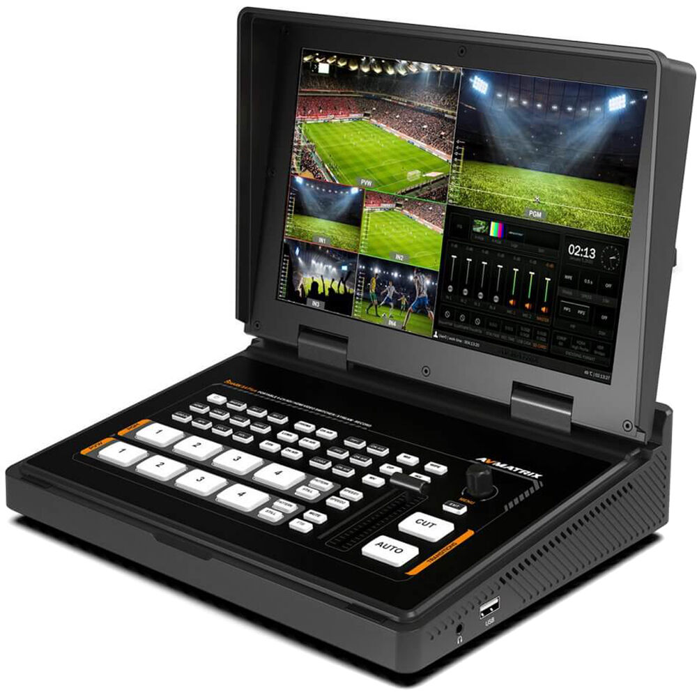 

AVMATRIX Shark S4 PLUS 4-канальный видеомикшер SDI/HDMI с 10,1-дюймовым IPS-дисплеем