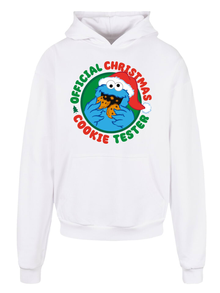 

Пуловер F4NT4STIC Heavy Hoodie Sesamstrasse Weihnachten Keks Tester, белый