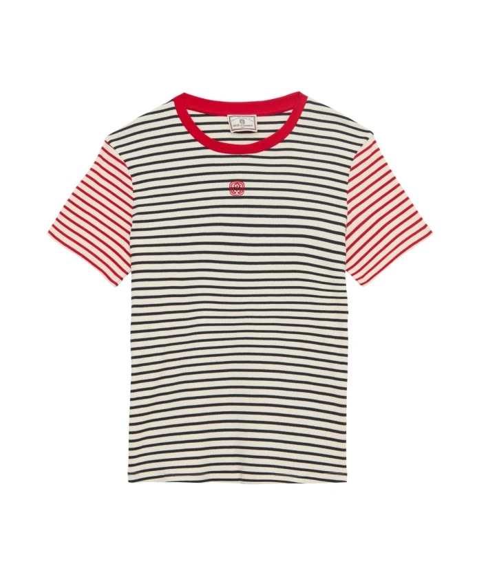 

Футболка Paul из хлопка в синюю полоску Ines De La Fressange Paris, мультиколор