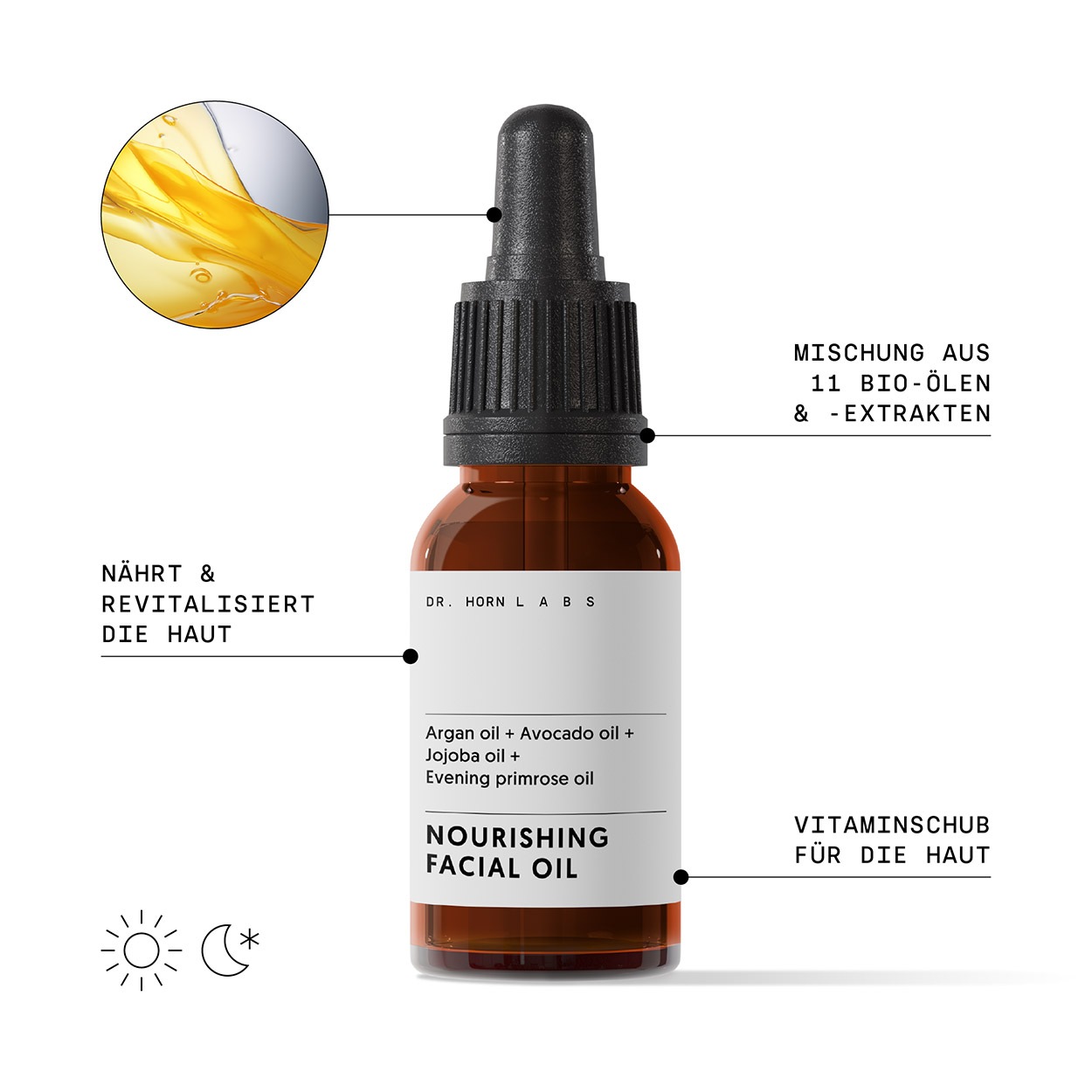 Масло для лица Dr Horn Labs — Nourishing facial oil , объем, 20 мл — фото 2