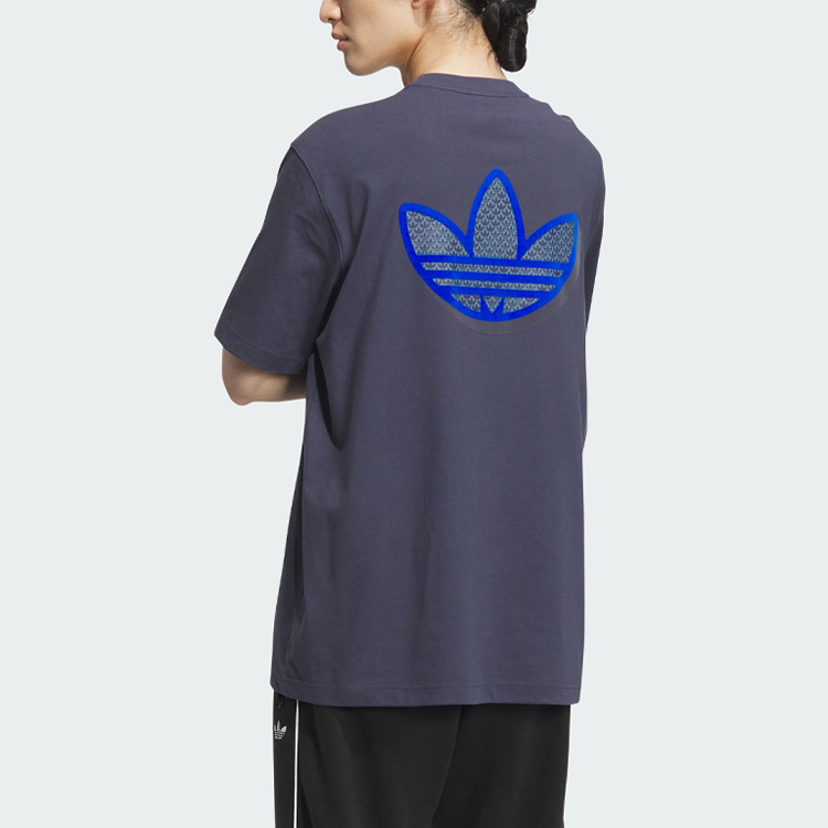 Футболка с рукавом дроп-шиплоу темно-синего цвета Adidas Originals — фото 3