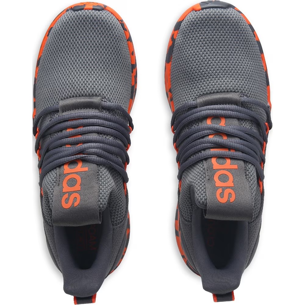 Кроссовки без шнурков Adidas Lite racer adapt 7.0, grey/orange — фото 4