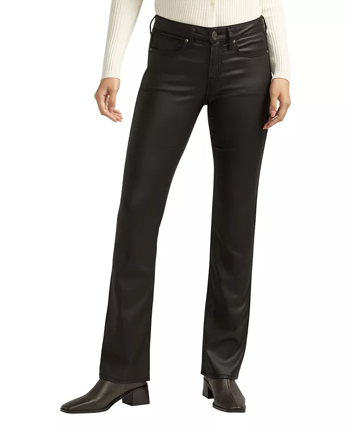 

Женские облегающие брюки Suki средней посадки Curvy Fit Bootcut Silver Jeans Co., черный