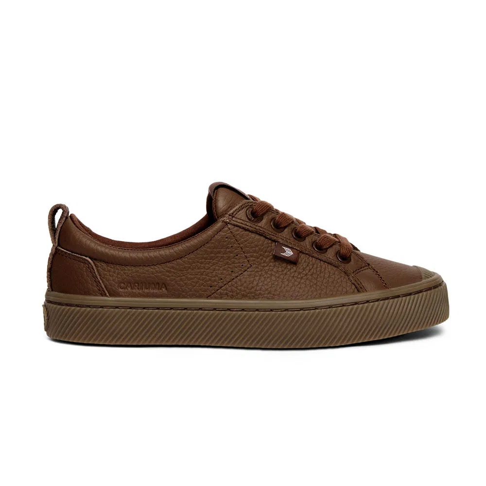 Мужские низкие кроссовки Oka Low Gumsole из премиальной кожи, кофейно-коричневые, от Cariuma