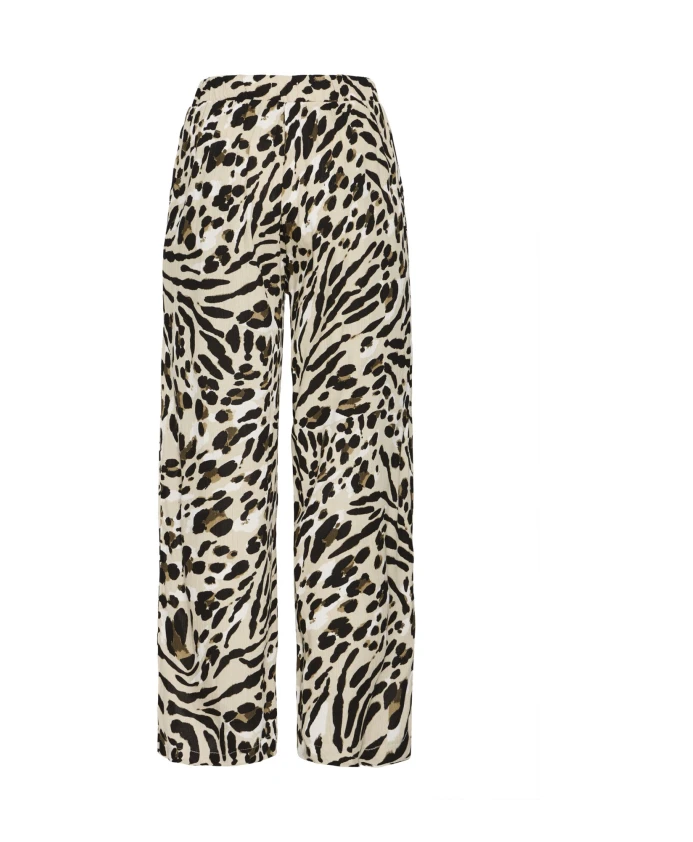 

Брюки прямого кроя с животным принтом Ichi, коричневый