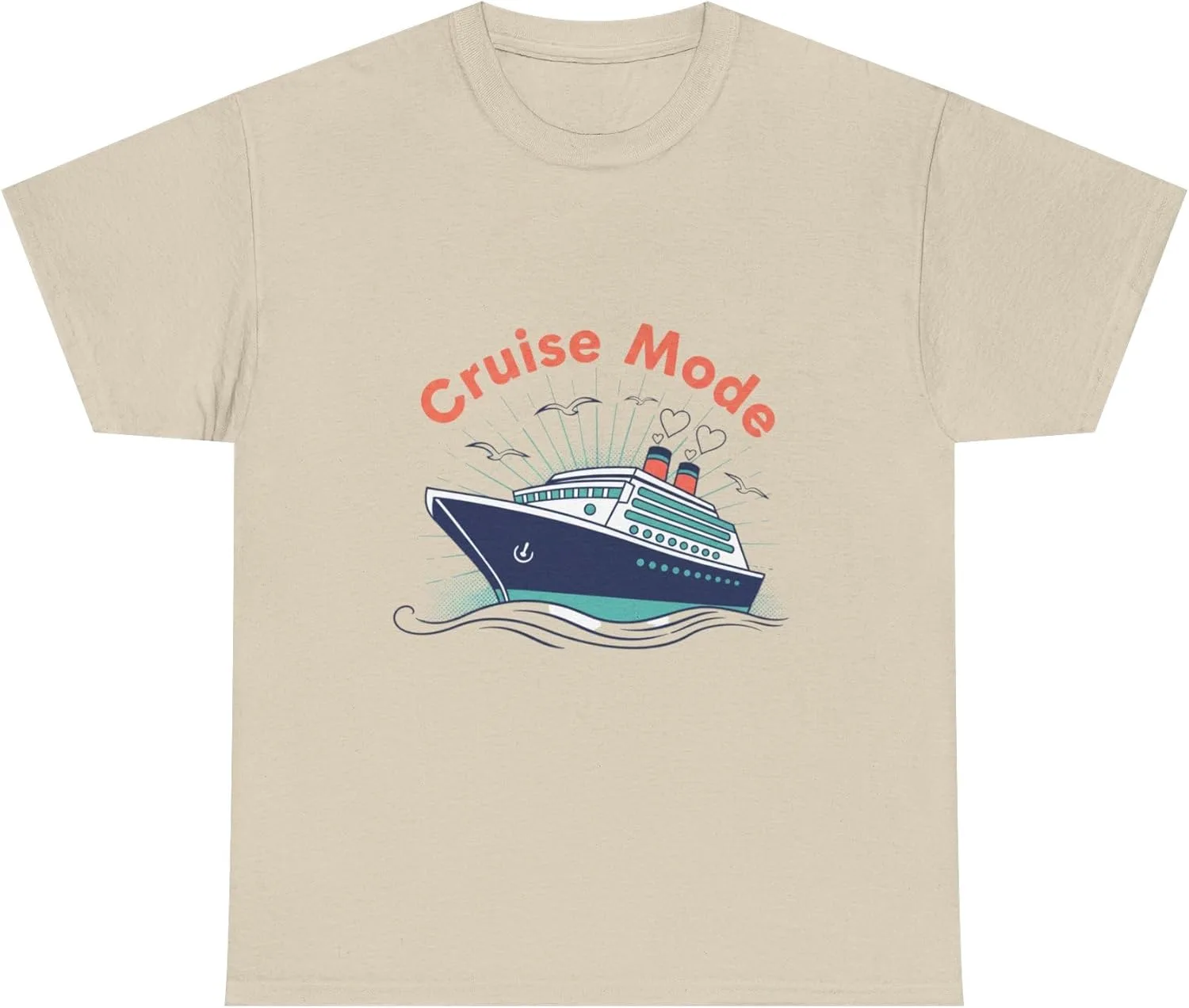 Футболка Cruise Mode Ship | Морская рубашка для отпуска на круизе GENERIC, Sand