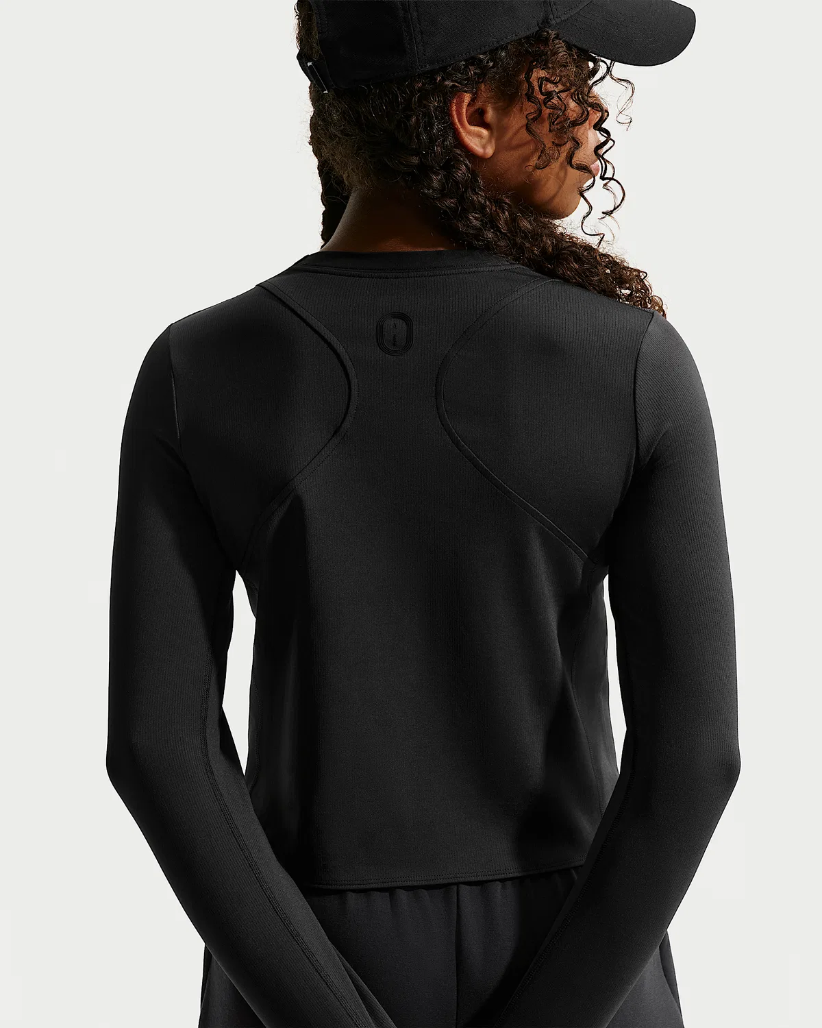 Детская футболка Nike MAVN Dri-FIT Ribbed с длинным рукавом, Black/Black/Black — фото 2
